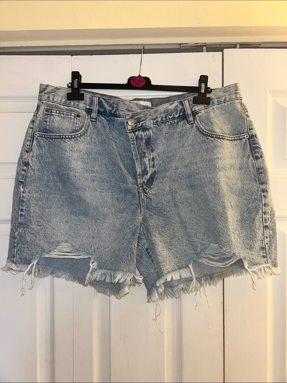 Fashion Nova Light Blue Distressed Denim Shorts